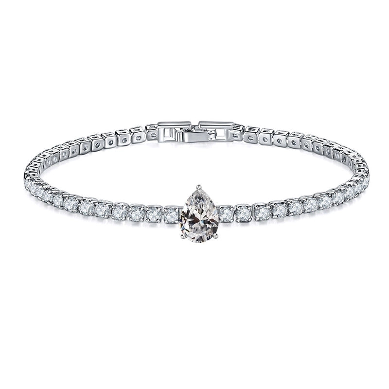 Retro Water Droplets Copper Inlay Zircon Bracelets 1 Piece