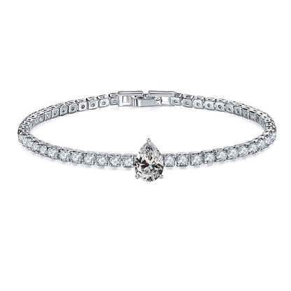 Retro Water Droplets Copper Inlay Zircon Bracelets 1 Piece