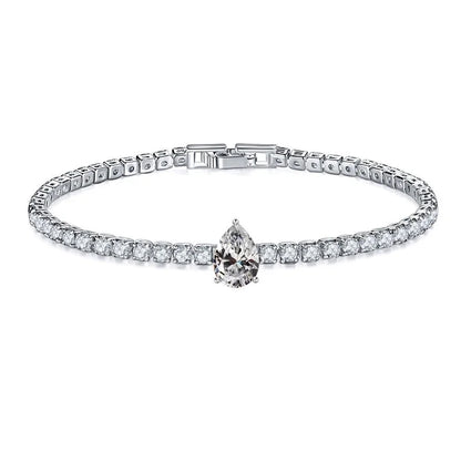 Retro Water Droplets Copper Inlay Zircon Bracelets 1 Piece