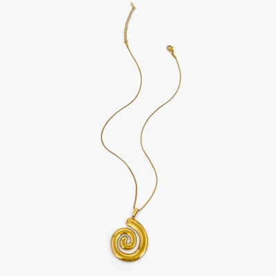 Marine Style Starfish Conch Shell 316L Stainless Steel 18K Gold Plated Pendant Necklace