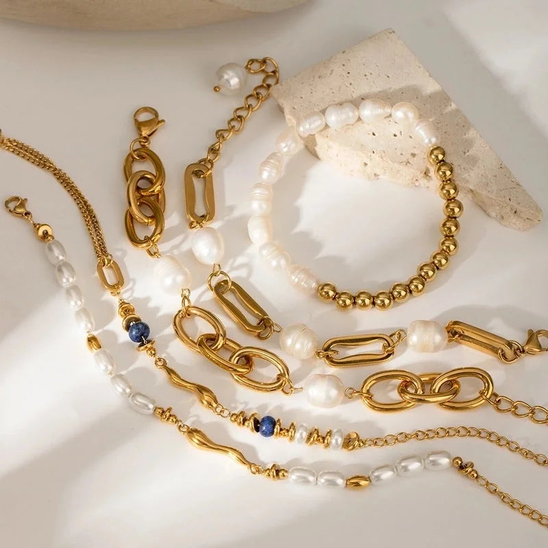 Minimalist Classic Style Geometric 304 Stainless Steel Bracelets In Bulk