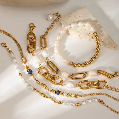 Minimalist Classic Style Geometric 304 Stainless Steel Bracelets In Bulk