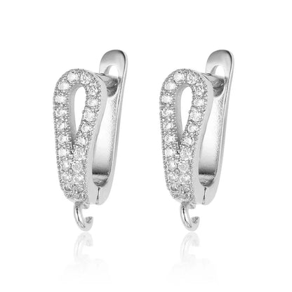 1 Pair Minimalist Solid Color Inlay Copper Zircon Earrings