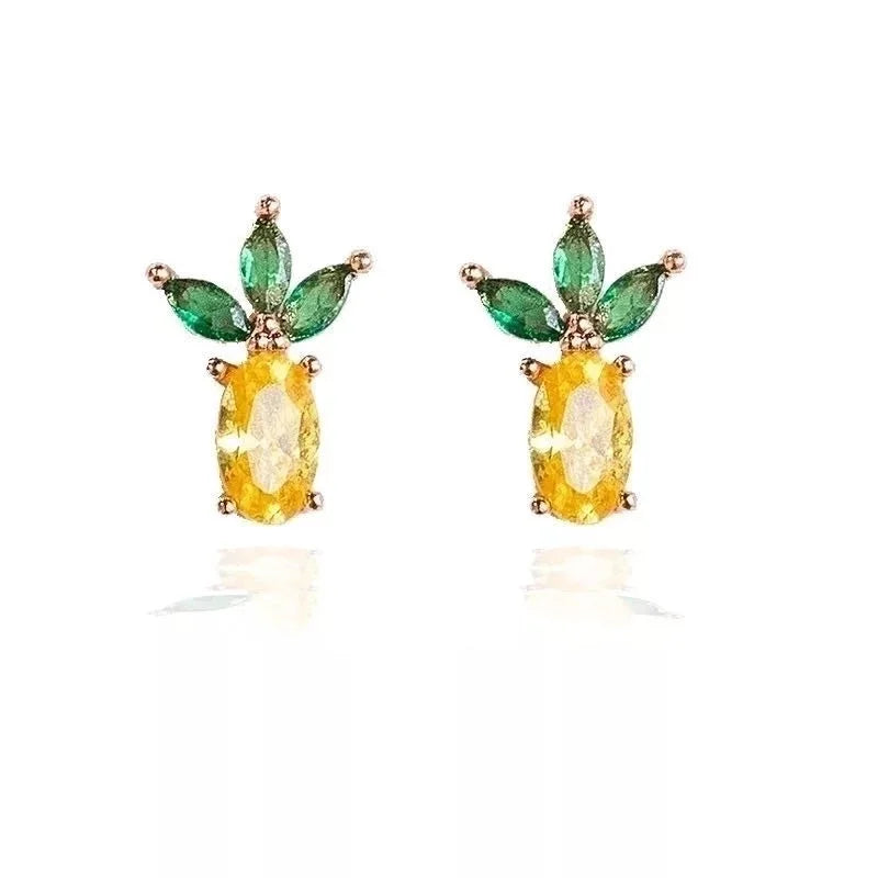 Whoesale Tropical Fruit Earrings Women\'s Diamond Earrings