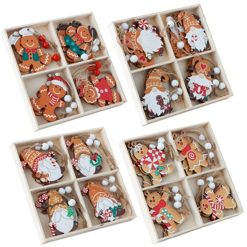 Christmas Cartoon Style Cute Gingerbread Doll Wood Festival Hanging Ornaments Decorations Hanging Ornaments