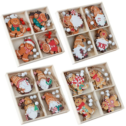Christmas Cartoon Style Cute Gingerbread Doll Wood Festival Hanging Ornaments Decorations Hanging Ornaments