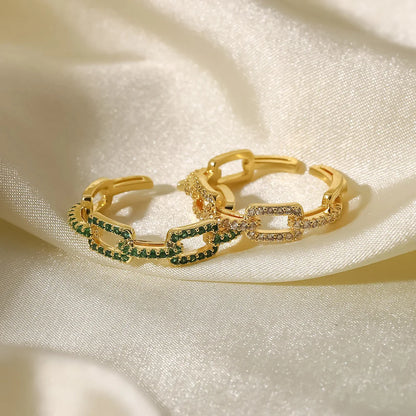 Women IG Style Geometric Stainless Steel 18K Gold Plated Rings