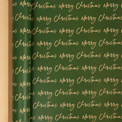 Large Size Gift Wrapping Paper Roll Brown Christmas Reindeer Head Elk Green Plaid Gift Box Recyclable Gift Paper