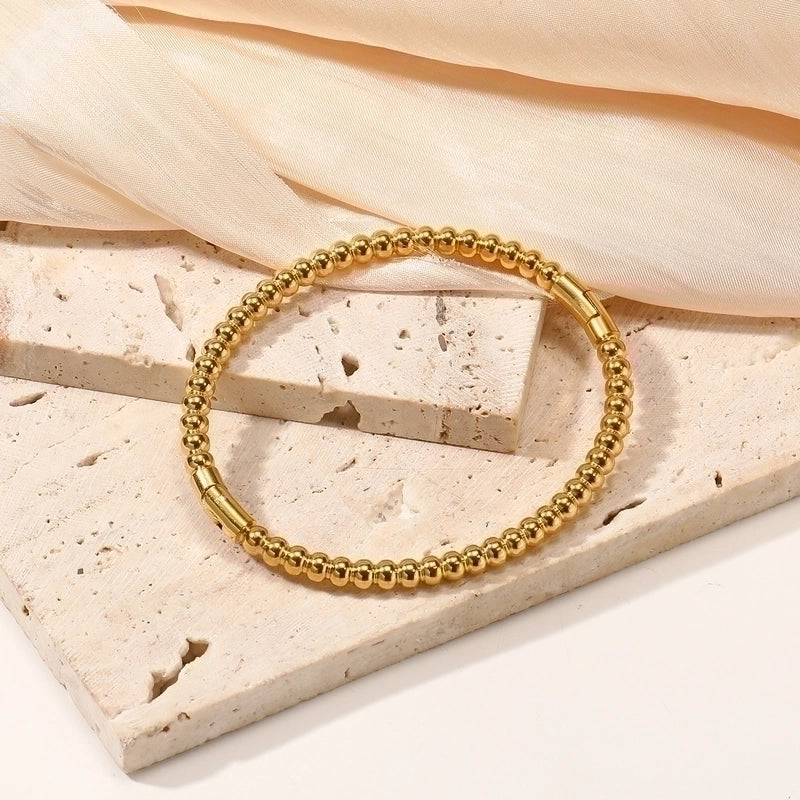 Minimalist Classic Style Geometric 304 Stainless Steel Silver Plated Bangle In Bulk