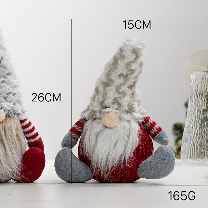 Christmas Decoration Rudolph Doll Figurine Display Window Faceless Gnome Prop