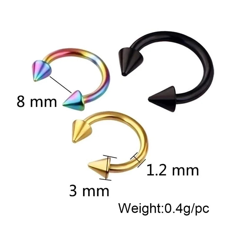 Minimalist C Shape Stainless Steel Plating Nose Studs