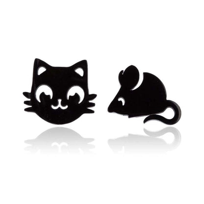 Minimalist Dog Cat Plating 304 Stainless Steel Stainless Steel Earrings