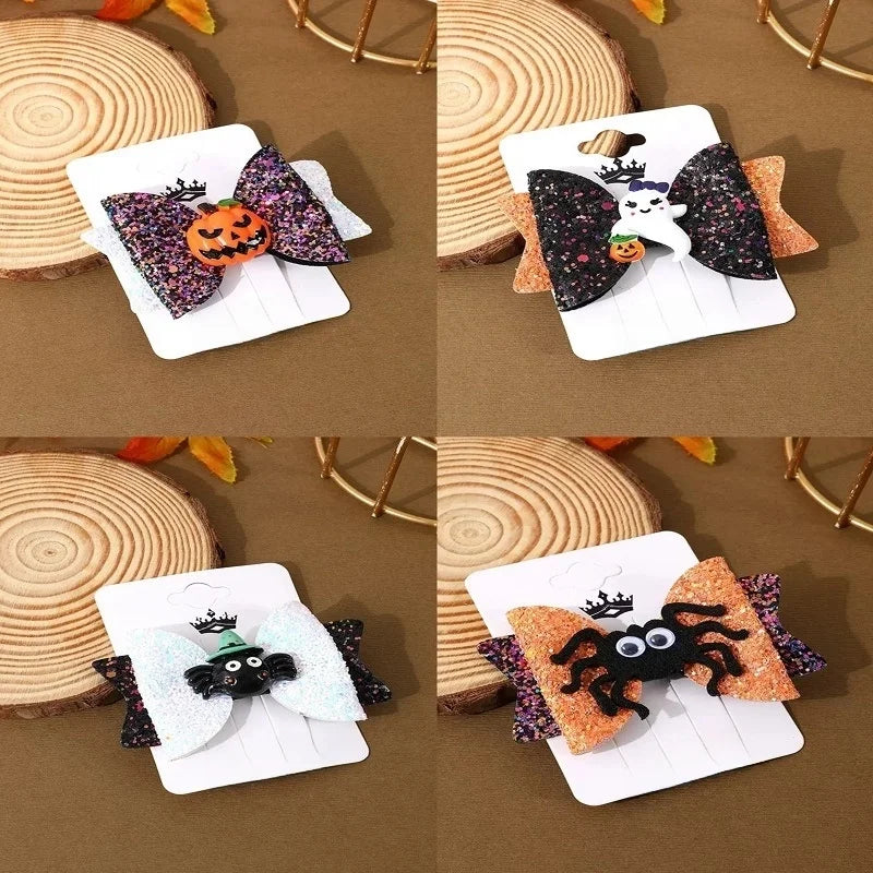 Halloween Cool Style Unisex Spider Bow Knot Ghost Alloy Sequins Hair Clip