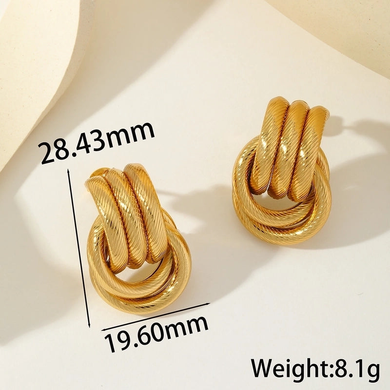 1 Pair Basic Minimalist Geometric 304 Stainless Steel 18K Gold Plated Ear Studs