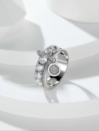 Fashion Geometric Copper Inlay Zircon Rings 1 Piece