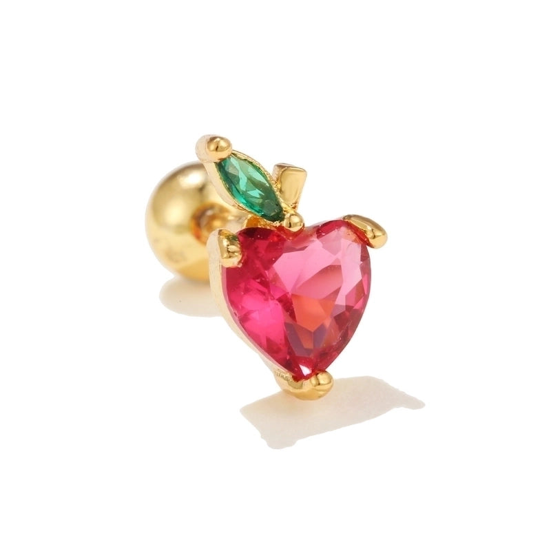 Ear Cartilage Rings & Studs Fashion Fruit Brass Artificial Gemstones
