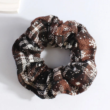 Classic Style Women's Plaid Snowflake Cloth Hair Tie