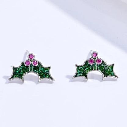 1 Pair Casual Sweet Minimalist Ice Cream Cherry Pineapple Enamel Copper Zircon 18K Gold Plated Ear Studs