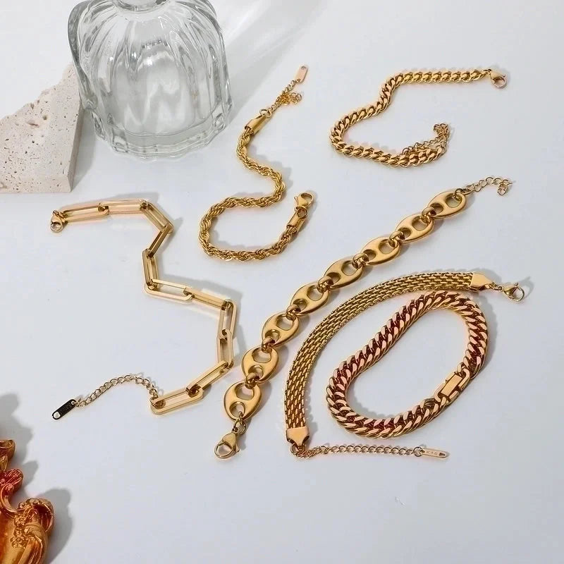 Fashion Stainless Steel No Inlaid Bracelets In Bulk