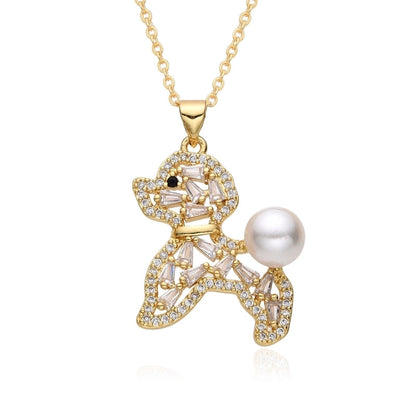 Casual Minimalist Animal Copper Inlay Zircon Necklace