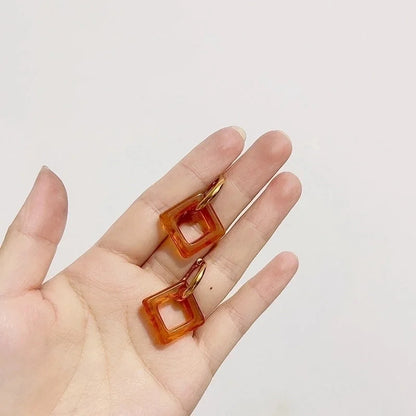 Minimalist Square Stainless Steel Plating Earrings 1 Pair