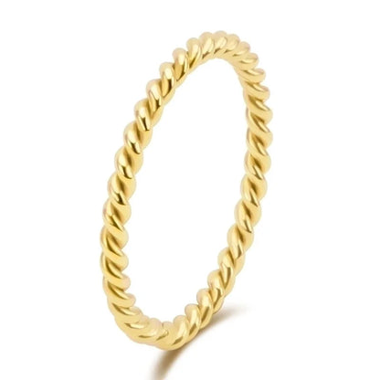 Fashion Solid Color Stainless Steel Handmade 18K Gold Plated Plating Rings