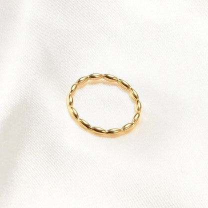 Minimalist Solid Color Titanium Steel 18K Gold Plated Plating Rings