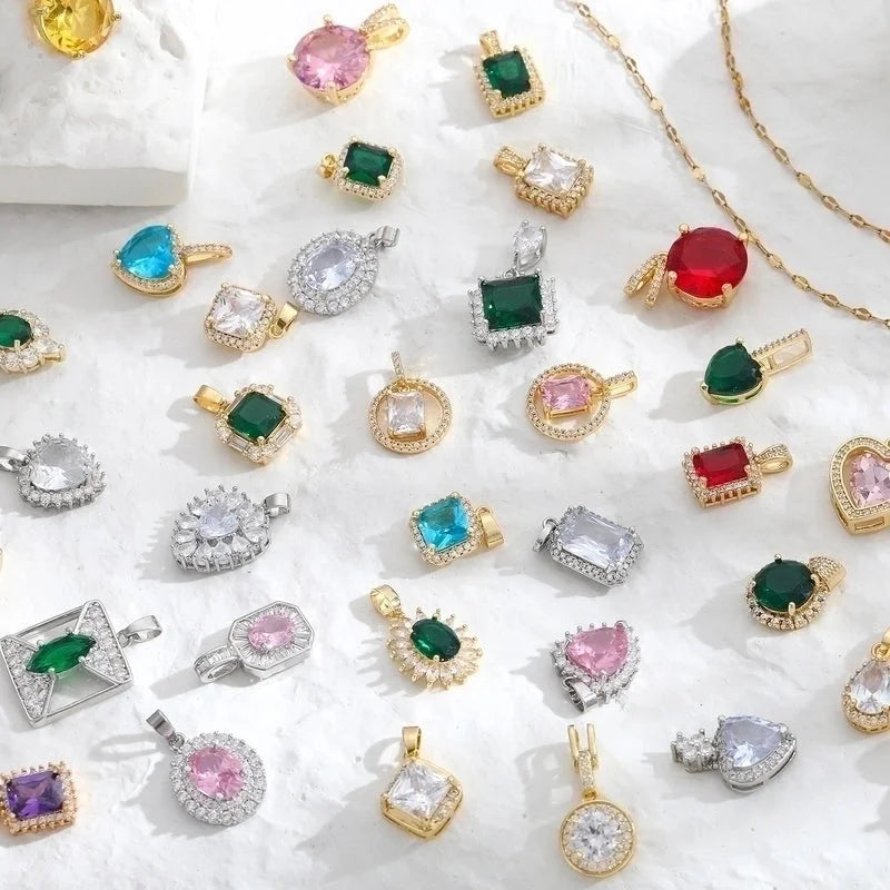 Vintage Style Geometric Stainless Steel Plating Inlay Zircon Pendant Necklace