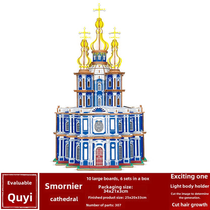 Stall Supply Children's Wooden 3D Puzzle Adult Puzzle Christmas Building Handmade Educational Model Toy