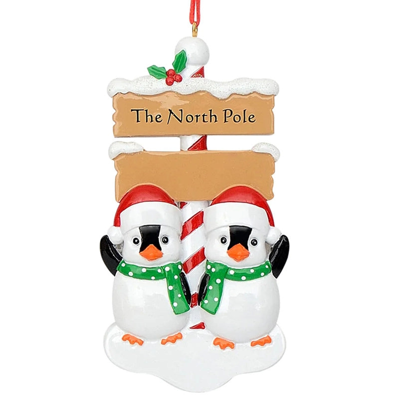 Christmas Cute Christmas Tree Bear Snowman Resin Party Hanging Ornaments