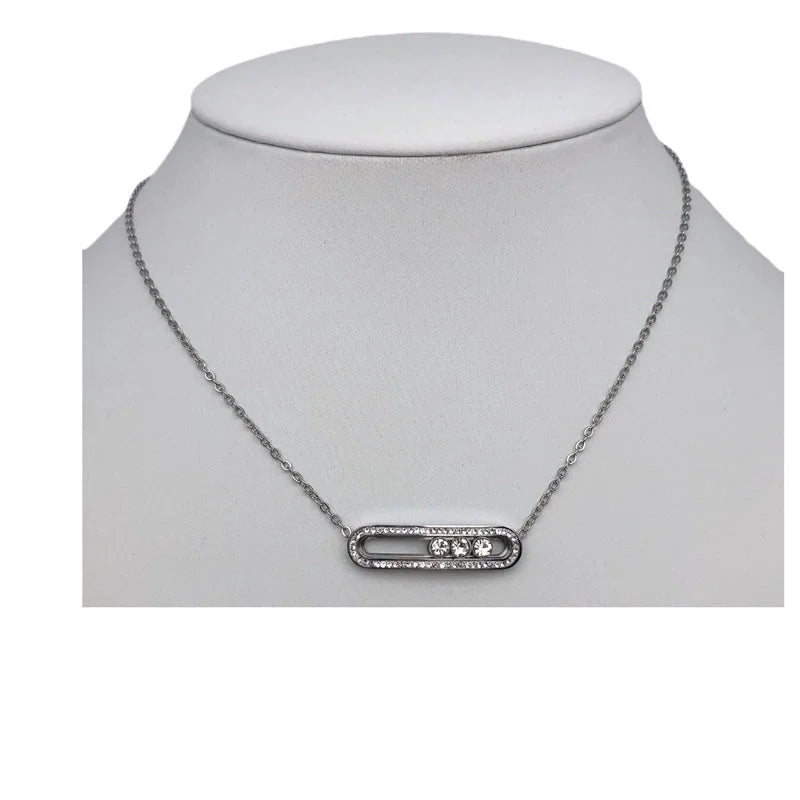Streetwear Geometric 304 Stainless Steel Zircon Pendant Necklace