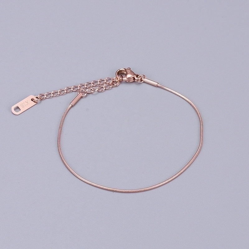 Heart 304 Stainless Steel Titanium Steel 18K Gold Plated Rose Gold Plated No Inlaid Anklet In Bulk