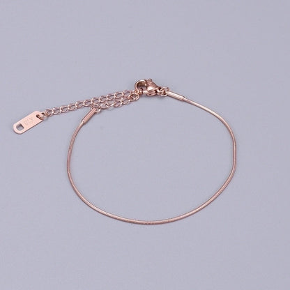 Heart 304 Stainless Steel Titanium Steel 18K Gold Plated Rose Gold Plated No Inlaid Anklet In Bulk