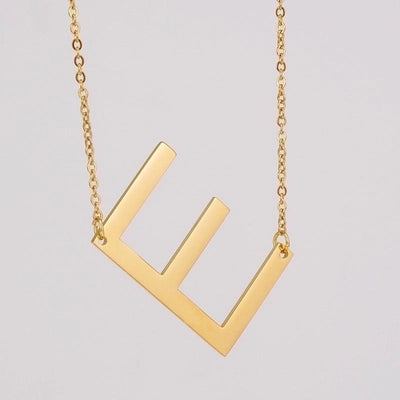Fashion Letter 304 Stainless Steel 18K Gold Plated Plating Stainless Steel Necklaces