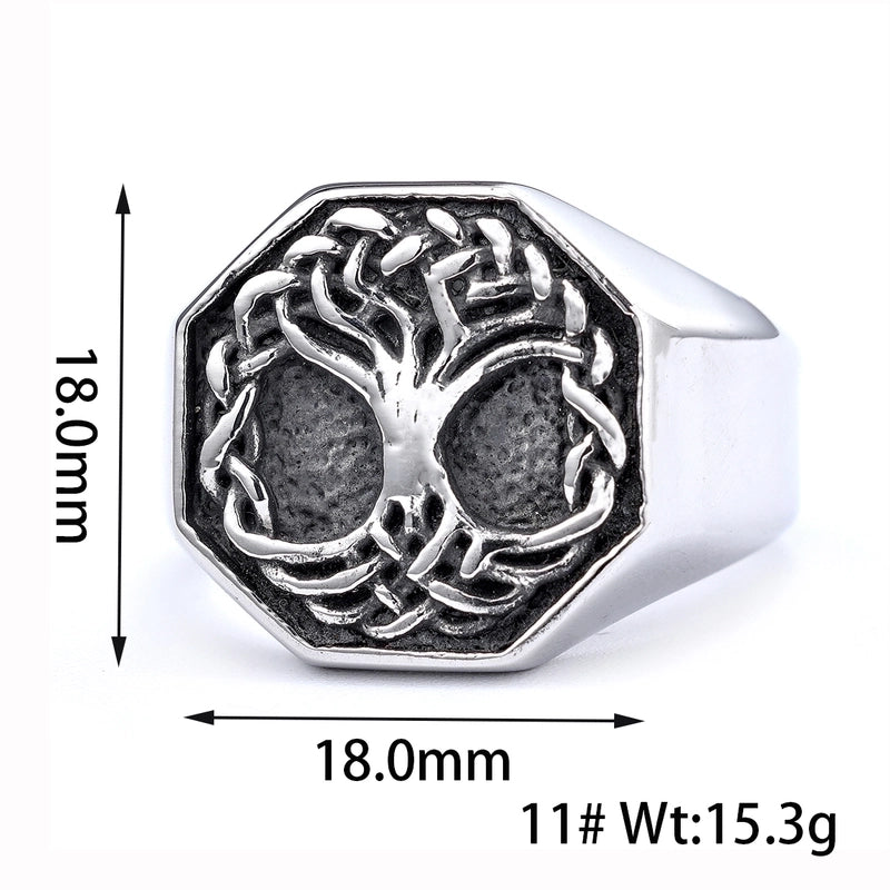 Punk Tree Skull 304 Stainless Steel Plating Halloween Men'S Rings