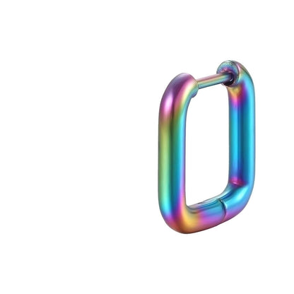 1 Piece Fashion Square Plating 201 Stainless Steel 18K Gold Plated Earrings