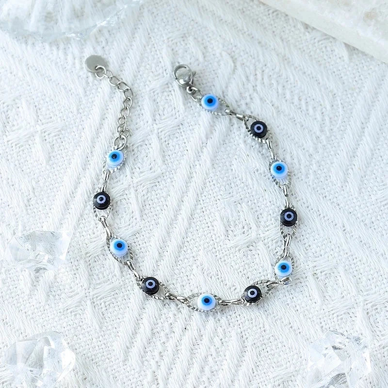 Casual Minimalist Devil's Eye 304 Stainless Steel Bracelets In Bulk