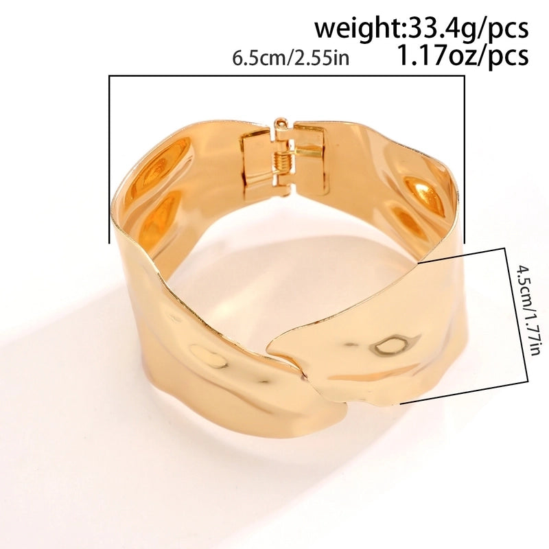 IG Style Geometric Iron White Gold Plated Gold Plated Bangle
