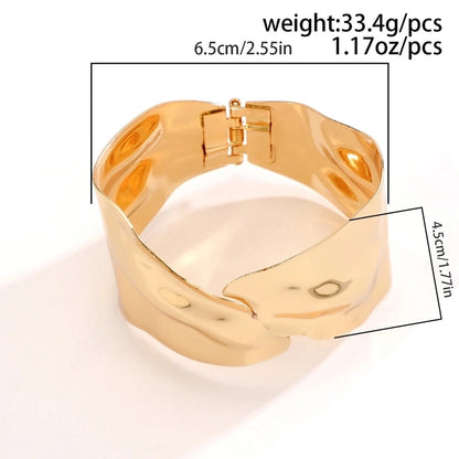 IG Style Geometric Iron White Gold Plated Gold Plated Bangle