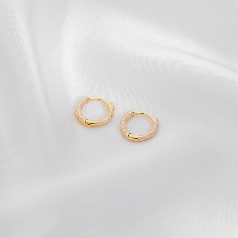 1 Pair Casual Minimalist Commute Circle Round Painted Copper Gold Plated Earrings