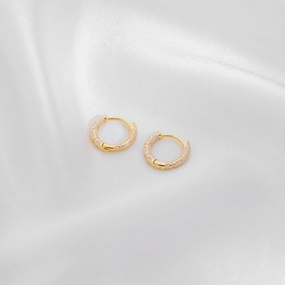 1 Pair Casual Minimalist Commute Circle Round Painted Copper Gold Plated Earrings