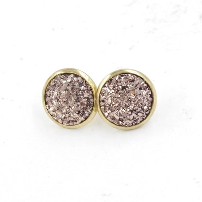 1 Pair IG Style Minimalist Round Plating Stainless Steel Resin 18K Gold Plated Ear Studs