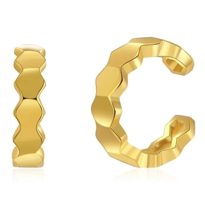 Retro Minimalist C Shape Copper Plating Inlay Zircon Ear Cuffs 1 Pair