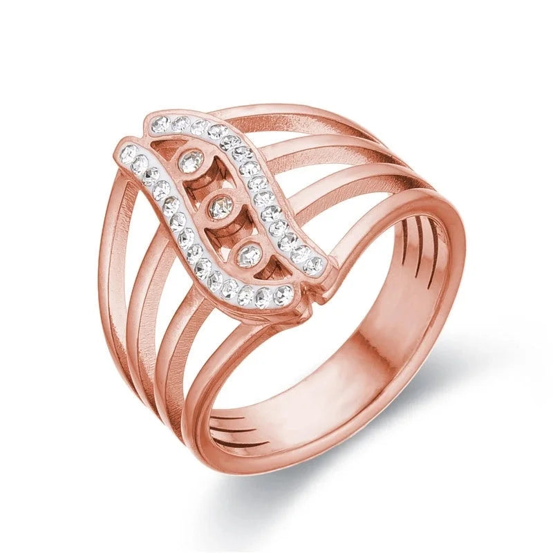 Basic Classic Style Geometric Stainless Steel Plating Rings