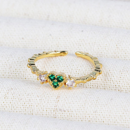 Moderate Luxury Irregular Copper Diamond Inlay Stud Earrings