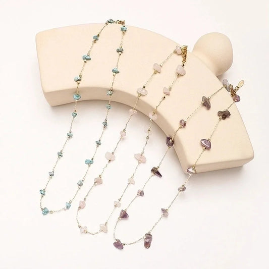 Vintage Style Color Block Stainless Steel Irregular Plating Necklace