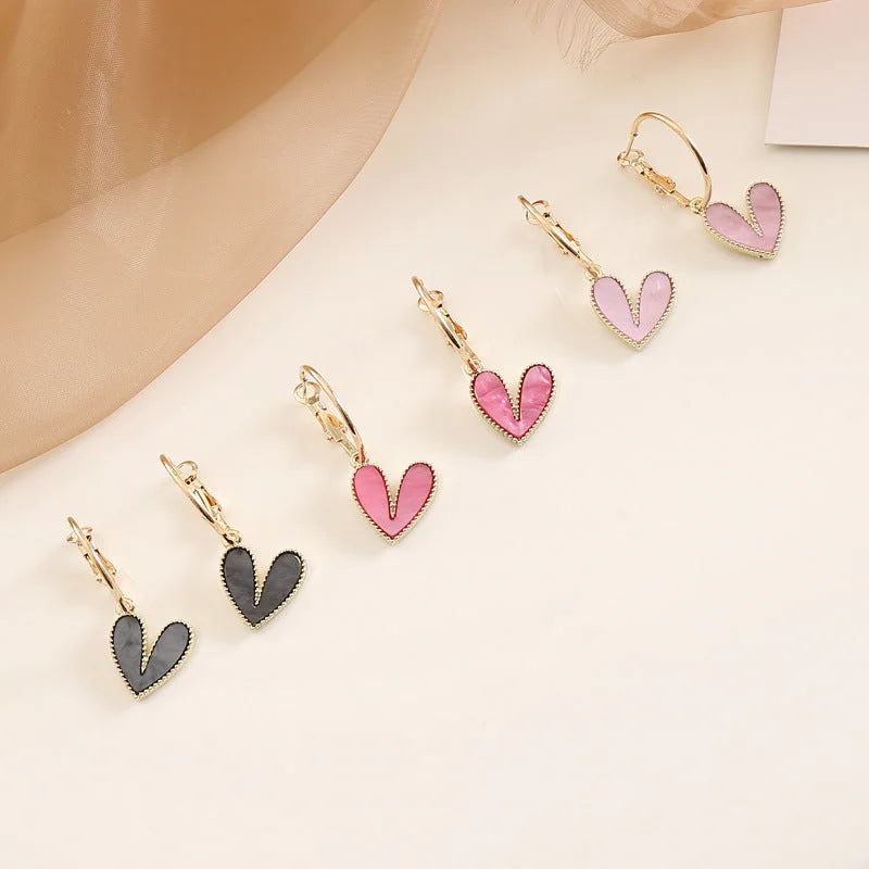 Women Heart Alloy Electroplating Stud Earrings