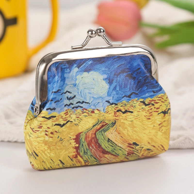 Women's Plant Pu Leather Buckle Kids Wallets