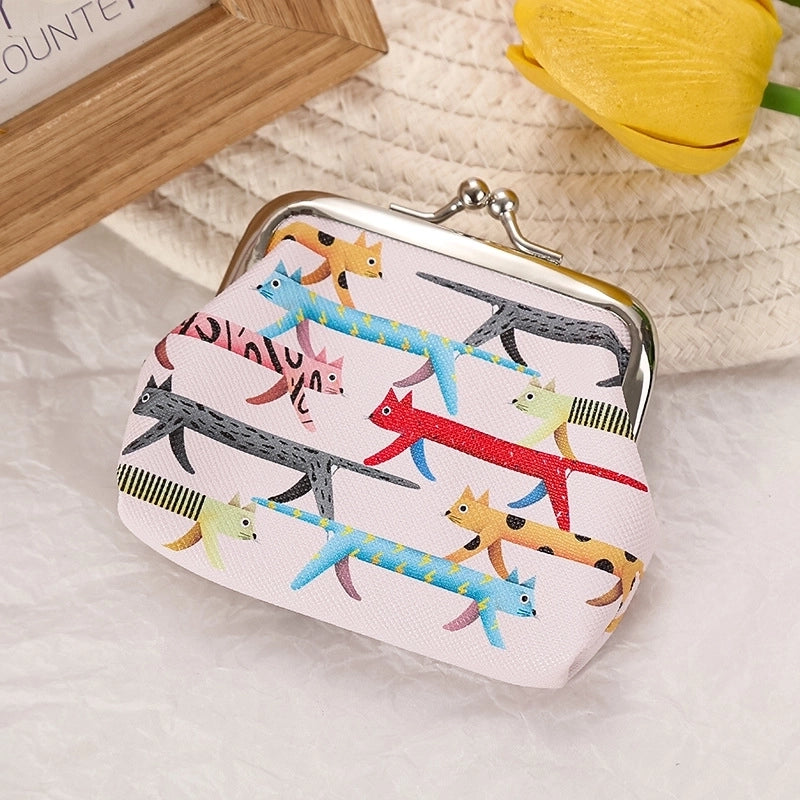 Women's Plant Pu Leather Buckle Kids Wallets