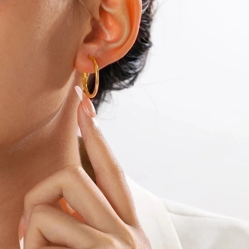 1 Pair Minimalist Solid Color Plating 304 Stainless Steel Stainless Steel Earrings